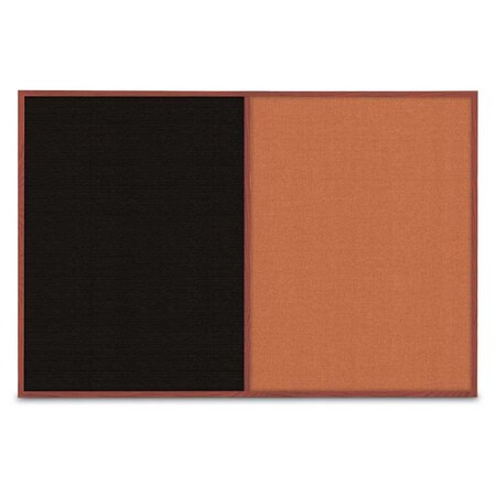 United Visual Products Slim Style Indoor Enclosed Corkboard, 42 UVRDS42SBH-BLACK-APRICOT